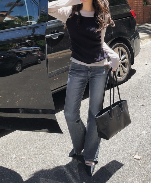 [SLOWAND] # SLOWMADE Hidden Banding Semi-Bootcut Pants