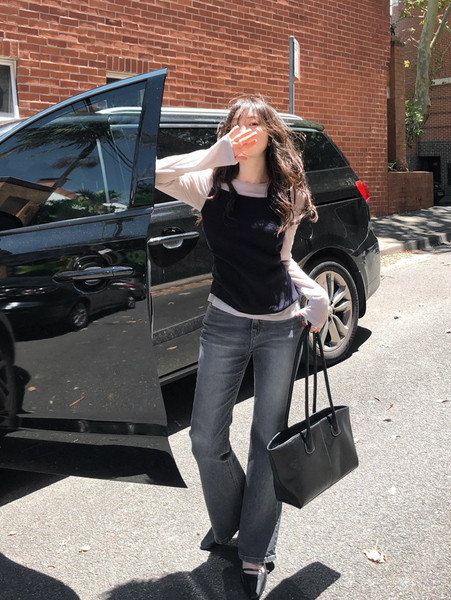 [SLOWAND] # SLOWMADE Hidden Banding Semi-Bootcut Pants