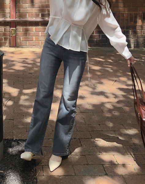 [SLOWAND] # SLOWMADE Hidden Banding Semi-Bootcut Pants