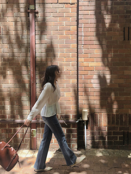 [SLOWAND] # SLOWMADE Hidden Banding Semi-Bootcut Pants