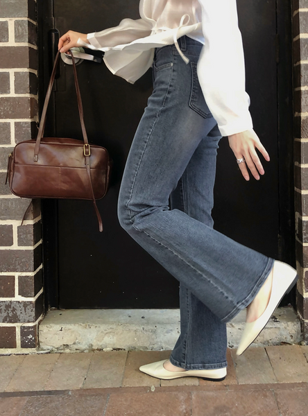 [SLOWAND] # SLOWMADE Hidden Banding Semi-Bootcut Pants