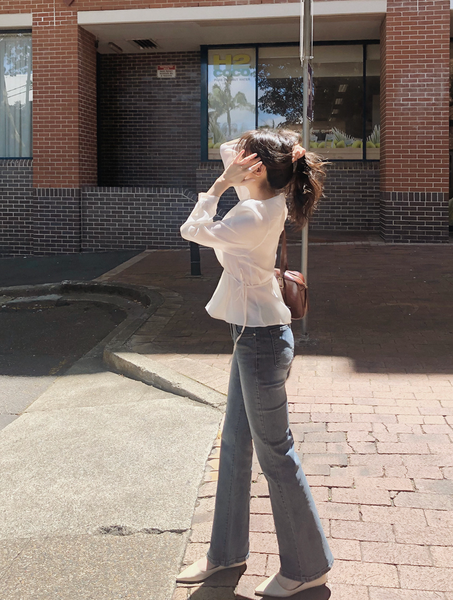 [SLOWAND] # SLOWMADE Hidden Banding Semi-Bootcut Pants