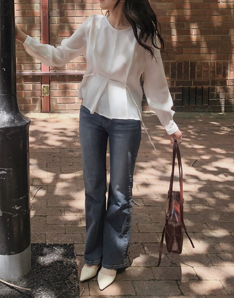 [SLOWAND] # SLOWMADE Hidden Banding Semi-Bootcut Pants