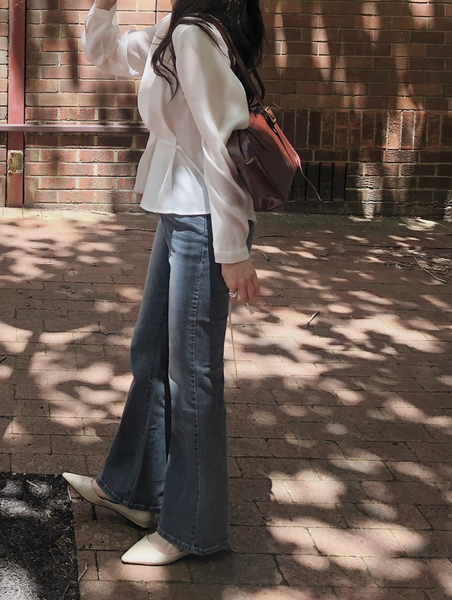 [SLOWAND] # SLOWMADE Hidden Banding Semi-Bootcut Pants