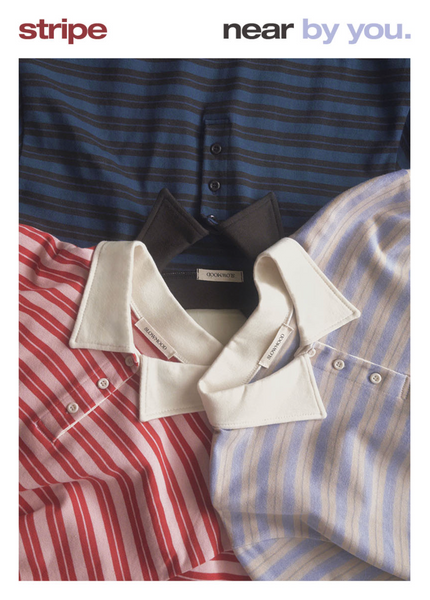 [SLOWAND] # SLOWMADE Rugby Stripe Piket T-shirt