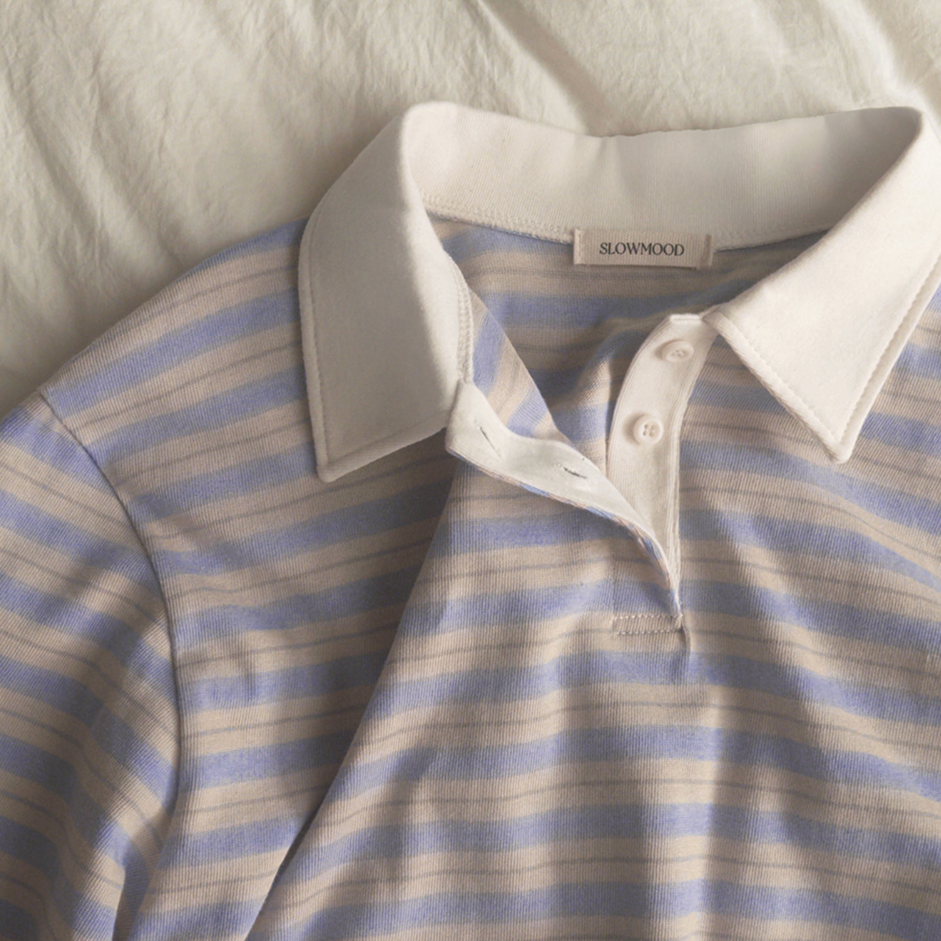 [SLOWAND] # SLOWMADE Rugby Stripe Piket T-shirt