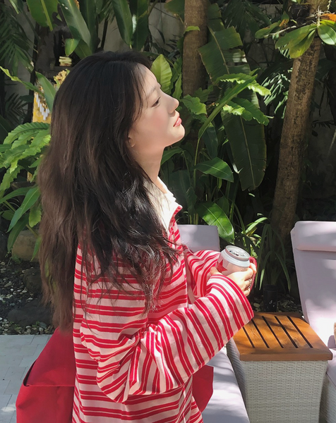 [SLOWAND] # SLOWMADE Rugby Stripe Piket T-shirt