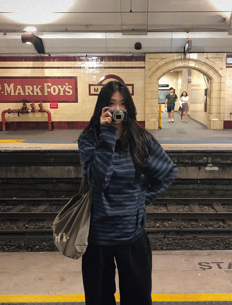 [SLOWAND] # SLOWMADE Rugby Stripe Piket T-shirt