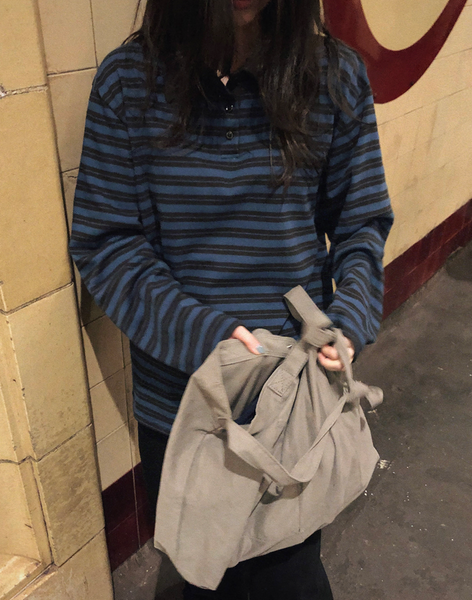 [SLOWAND] # SLOWMADE Rugby Stripe Piket T-shirt