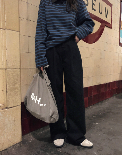 [SLOWAND] # SLOWMADE Rugby Stripe Piket T-shirt