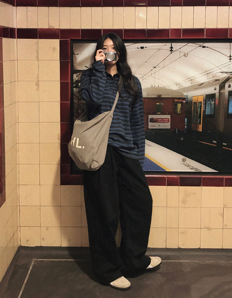 [SLOWAND] # SLOWMADE Rugby Stripe Piket T-shirt