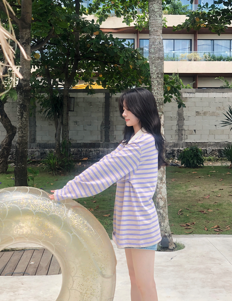 [SLOWAND] # SLOWMADE Rugby Stripe Piket T-shirt