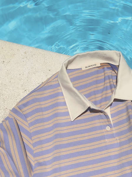 [SLOWAND] # SLOWMADE Rugby Stripe Piket T-shirt