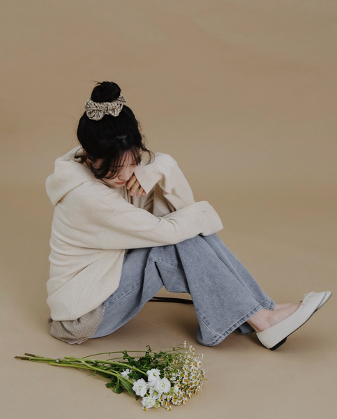 [SLOWAND] # SLOWMADE Layered Checkered/ Dot Skirt