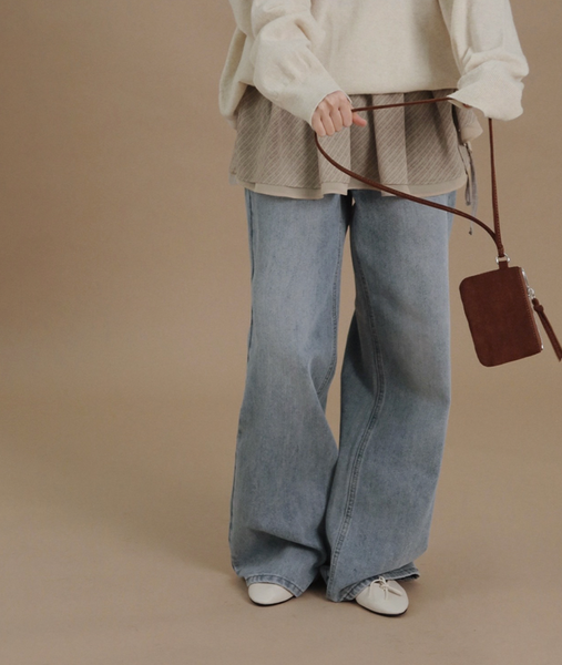 [SLOWAND] # SLOWMADE Layered Checkered/ Dot Skirt