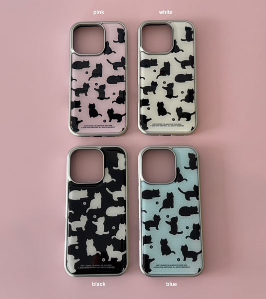 [your emotions] Beloved Cat Silver Frame Case