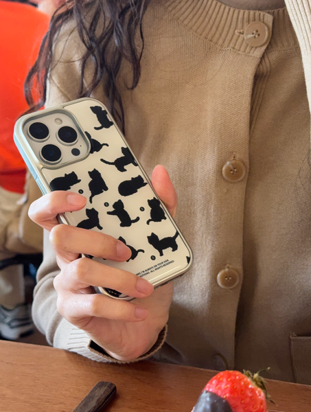 [your emotions] Beloved Cat Silver Frame Case