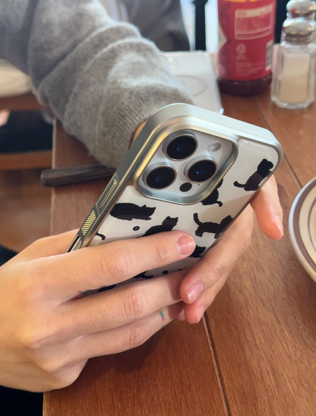 [your emotions] Beloved Cat Silver Frame Case