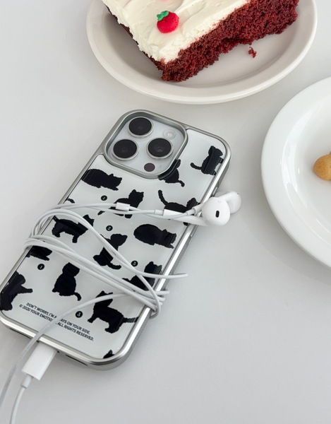 [your emotions] Beloved Cat Silver Frame Case