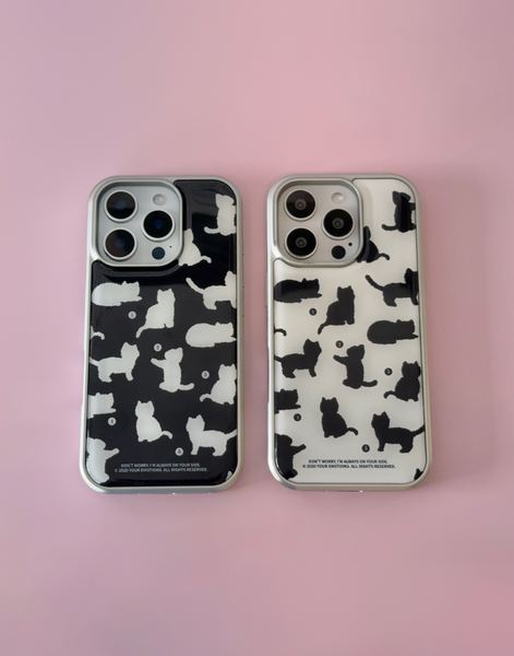 [your emotions] Beloved Cat Silver Frame Case