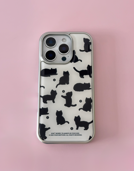 [your emotions] Beloved Cat Silver Frame Case