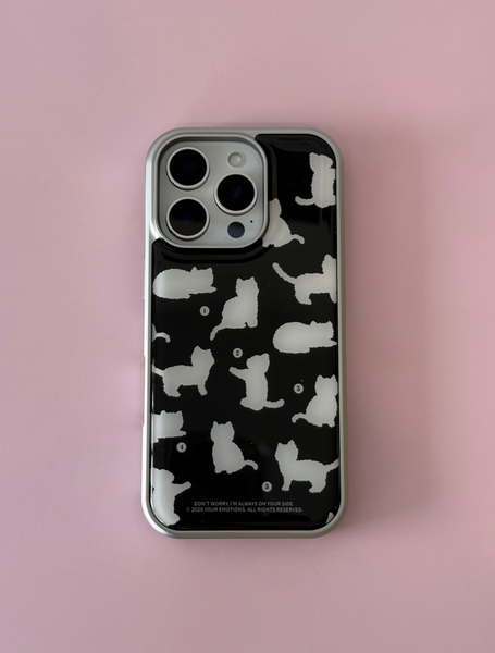 [your emotions] Beloved Cat Silver Frame Case