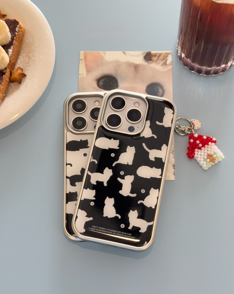 [your emotions] Beloved Cat Silver Frame Case