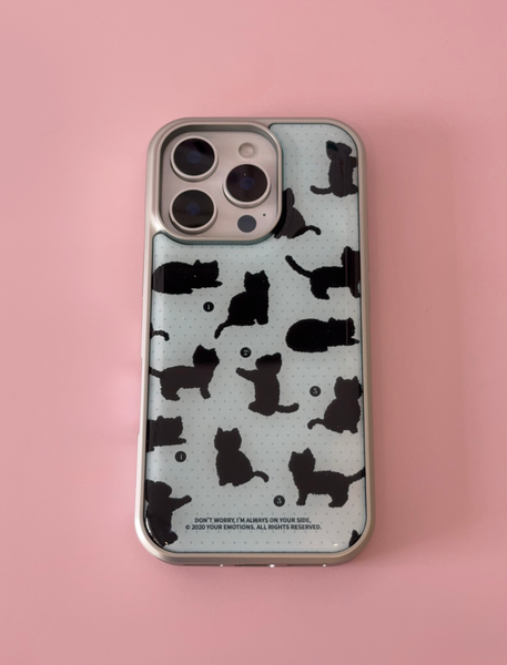[your emotions] Beloved Cat Silver Frame Case