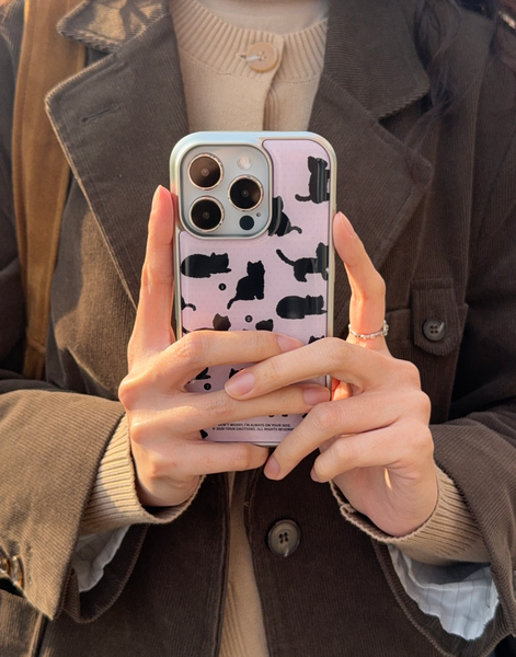 [your emotions] Beloved Cat Silver Frame Case