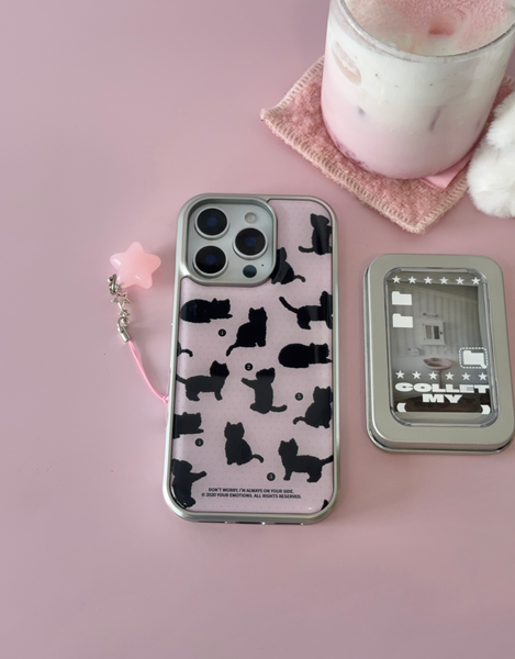 [your emotions] Beloved Cat Silver Frame Case