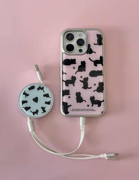 [your emotions] Beloved Cat Silver Frame Case