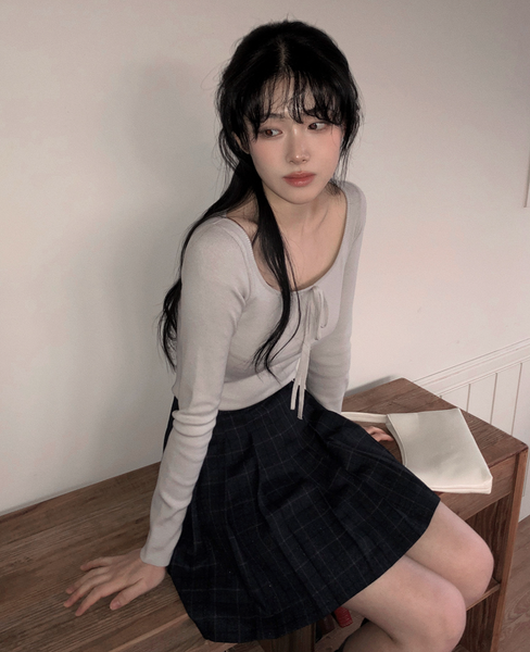 [SLOWAND] # SLOWMADE Ballerina Slim-Fit Ribbon Knitwear