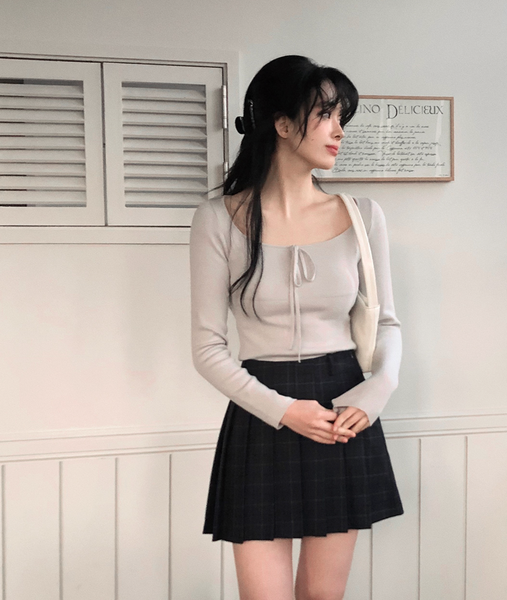 [SLOWAND] # SLOWMADE Ballerina Slim-Fit Ribbon Knitwear