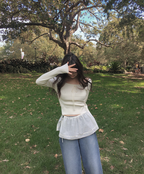 [SLOWAND] # SLOWMADE Ballerina Slim-Fit Ribbon Knitwear