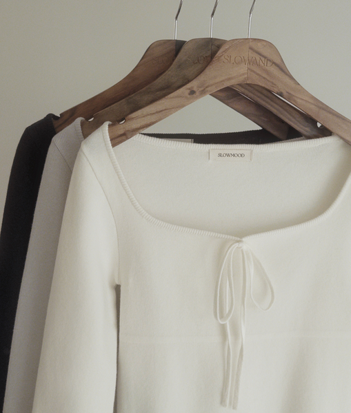 [SLOWAND] # SLOWMADE Ballerina Slim-Fit Ribbon Knitwear