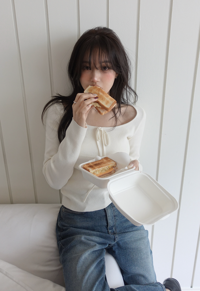 [SLOWAND] # SLOWMADE Ballerina Slim-Fit Ribbon Knitwear