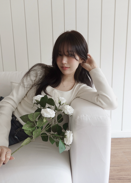 [SLOWAND] # SLOWMADE Ballerina Slim-Fit Ribbon Knitwear