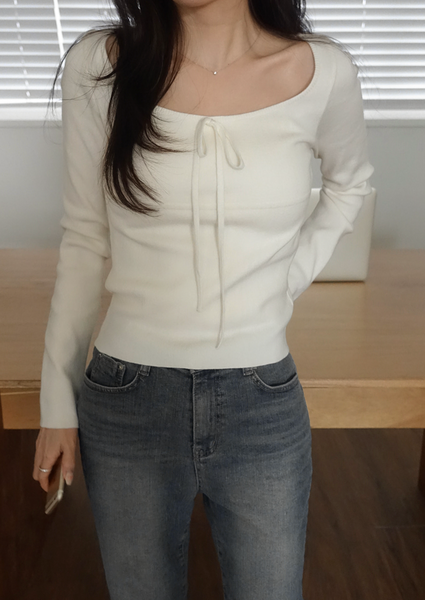 [SLOWAND] # SLOWMADE Ballerina Slim-Fit Ribbon Knitwear