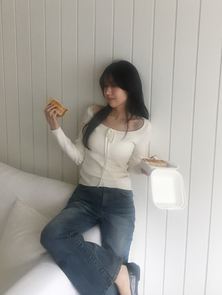 [SLOWAND] # SLOWMADE Ballerina Slim-Fit Ribbon Knitwear