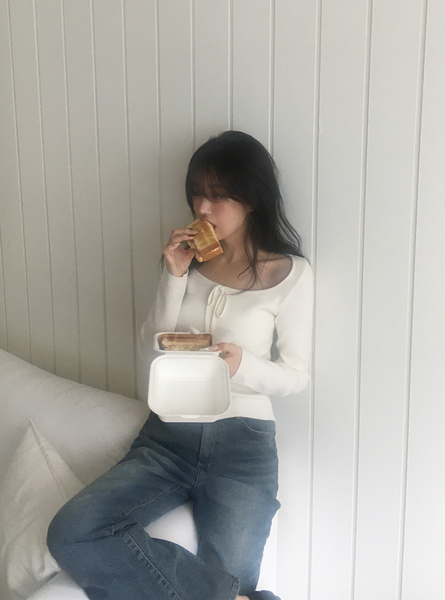 [SLOWAND] # SLOWMADE Ballerina Slim-Fit Ribbon Knitwear