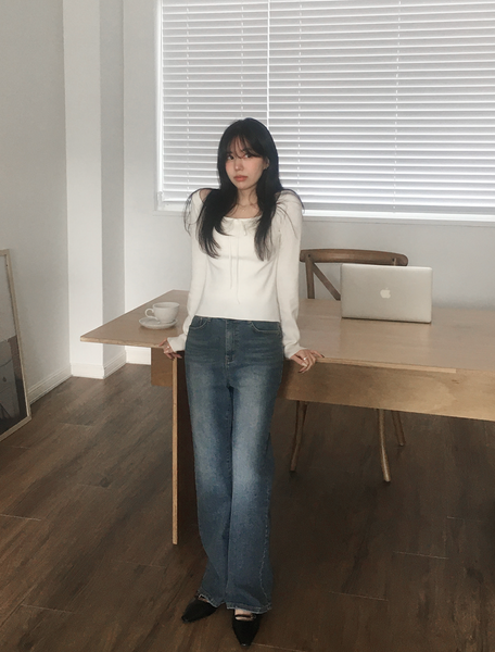 [SLOWAND] # SLOWMADE Ballerina Slim-Fit Ribbon Knitwear