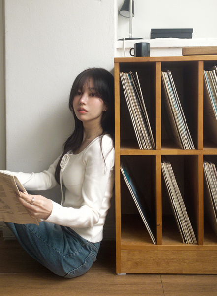 [SLOWAND] # SLOWMADE Ballerina Slim-Fit Ribbon Knitwear