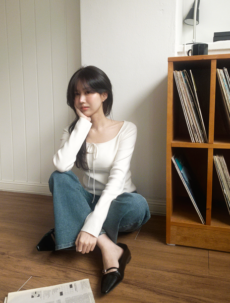 [SLOWAND] # SLOWMADE Ballerina Slim-Fit Ribbon Knitwear