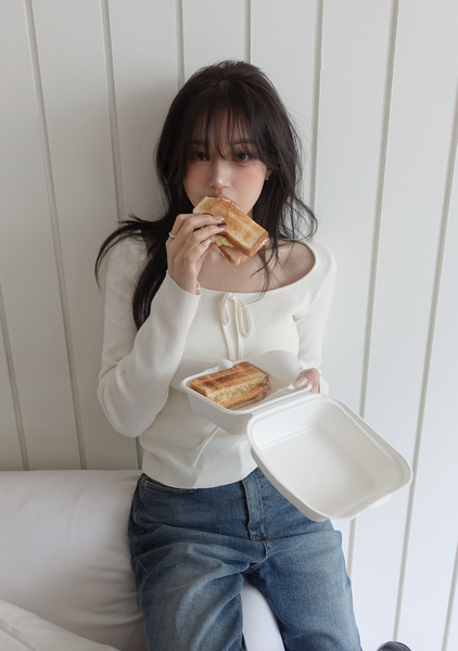 [SLOWAND] # SLOWMADE Ballerina Slim-Fit Ribbon Knitwear