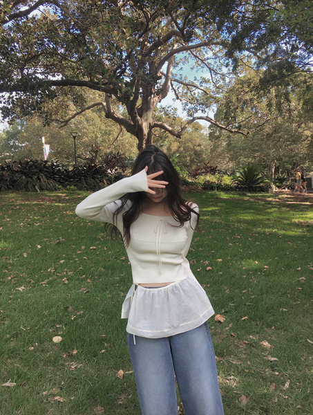 [SLOWAND] # SLOWMADE Ballerina Slim-Fit Ribbon Knitwear