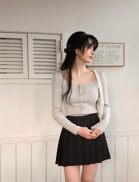 [SLOWAND] # SLOWMADE Ballerina Slim-Fit Ribbon Knitwear