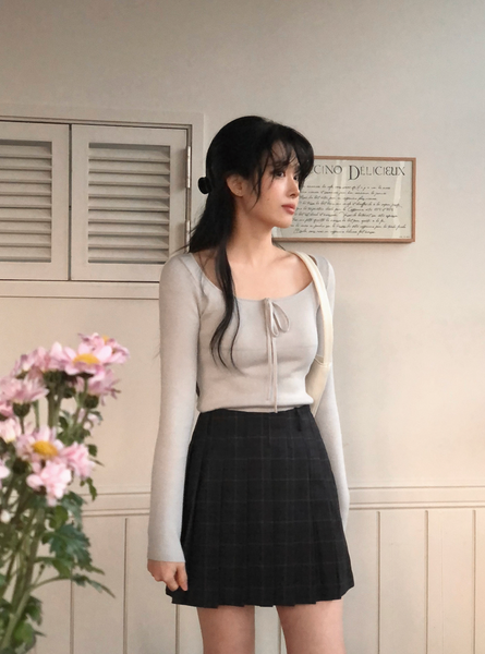 [SLOWAND] # SLOWMADE Ballerina Slim-Fit Ribbon Knitwear