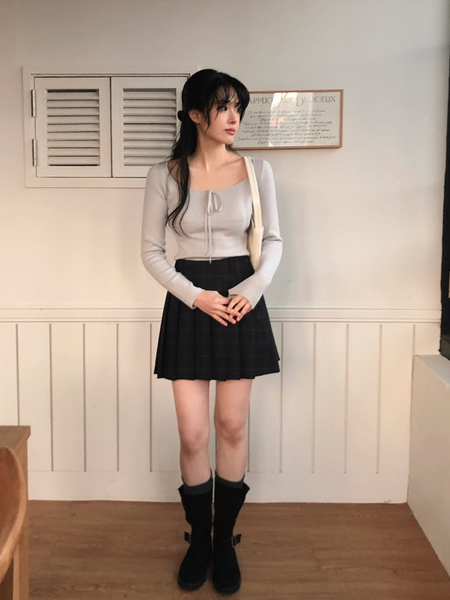 [SLOWAND] # SLOWMADE Ballerina Slim-Fit Ribbon Knitwear