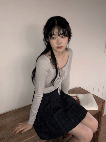 [SLOWAND] # SLOWMADE Ballerina Slim-Fit Ribbon Knitwear