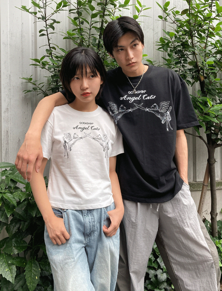 [GODASHIN] ANGEL CATS T-SHIRT (IVORY)